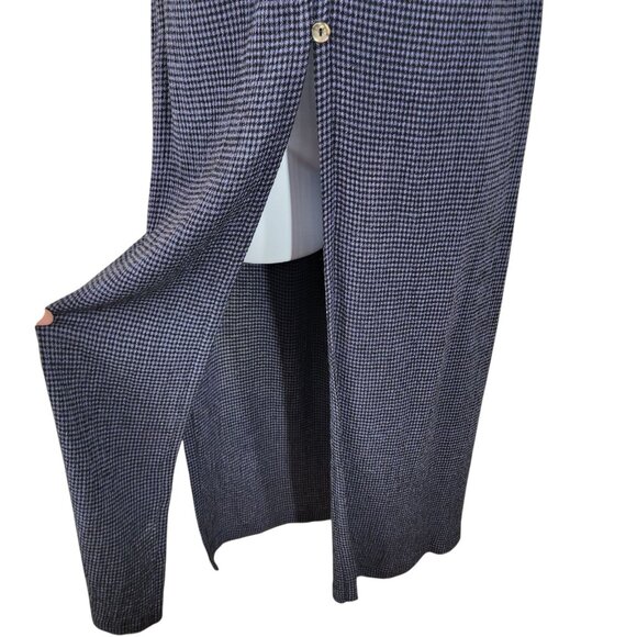 Vintage Vest Top Size Large Gingham Plaid Tunic long Blue Lagenlook Art To Wear - Picture 4 of 7